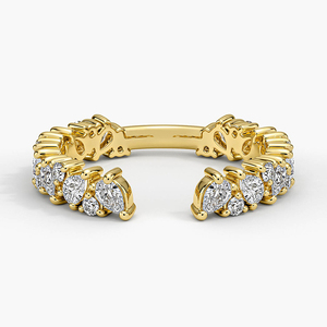 Anillo Ornamentado con Perlas y Racimo de Diamantes Redondos - Product Image 1
