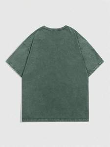 Fournisseur de chemises pour hommes en tissu délavé à l'acide 300 GSM |   T-shirt Streetwear Y2K ample en coton peigné 100% lourd, fabrication OEM en gros - Product Image 2