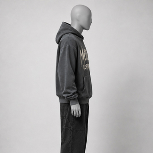 Sweat-shirt à capuche surdimensionné pour homme Moto End Corporation, 100% coton French Terry, streetwear, pull-over avec poche avant, décontracté - Product Image 5