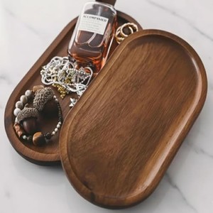 Handcrafted Sheesham Wood Oval Serving Tray with Carved Handles | Wholesale - Product Image 2