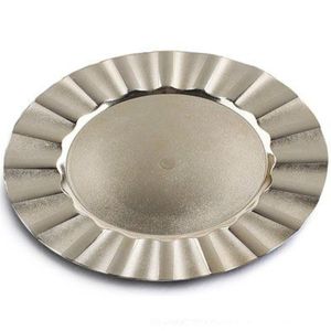 Assiettes de présentation élégantes en or métallisé pour mariage, décoration de table de luxe, sous-assiettes pour banquets, restaurants et événements festifs - Product Image 2