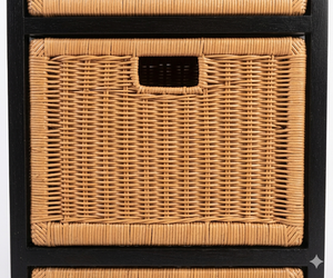 Tiroirs de commode en osier en bois avec 4 grands plus 3 petits tiroirs produit indonésien fait à la main - Product Image 6