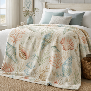Custom Printed <b>Throw</b> Blanket Personalized Vinyl Wildflower Film Handprint Shell Geometric Sublimation Flannel Fleece Polyester - Product Image 3