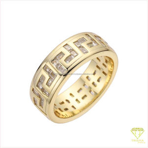 Bague en argent sterling 925 de qualité supérieure avec diamant cultivé en laboratoire, motif clé grecque, pour les marques de bijoux et les détaillants - Product Image 5