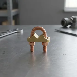 Pince de mise à la terre en laiton cuivré avec finition durable pour tuyau de forme ronde et emballage en boîte carton - Product Image 4