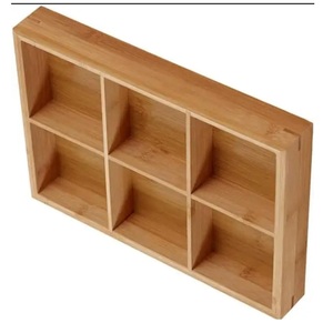 Bandeja Organizadora Decorativa Rectangular de Madera con 6 Compartimentos, Diseño Elegante, Móvil, para Cocina u Oficina, Venta al Por Mayor - Product Image 6