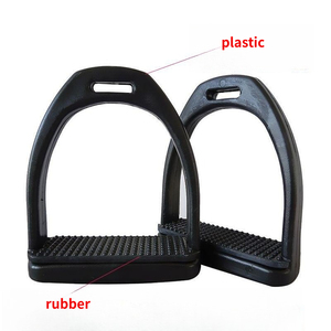 Black <b>Engineering</b> <b>Plastic</b> Equestrian Tool Accessories with Anti Slip Rubber Pads - High-strength Stirrups - Product Image 1