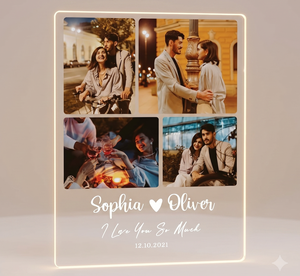 Premium Acrylic Photo Frame & Custom LED <b>Night</b> <b>Light</b> Lamp with USB DC Power Modern Design Eye Caring Feature Warm White - Product Image 6