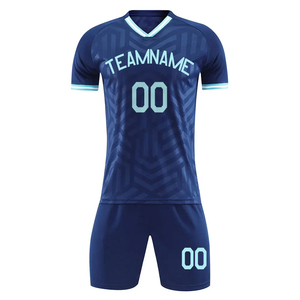 Custom Sublimated <b>Soccer</b> Uniform Teamwear Light Blue Short Sleeve Quick Dry Polyester Jersey Shorts Set Adult Unisex All Seasons - Product Image 6