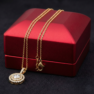 Pendentif en diamant de laboratoire 1,58 carat de style unique, coupe ovale brillante légère, or 14 carats, bijoux de fiançailles, glamour pour le quotidien - Product Image 1