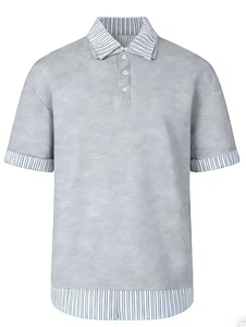 Men's Summer Short-Sleeved Shirt Customized High Quality Printed 100% Cotton Anti-Wrinkle Pocket Thin Style Fashionable - Product Image 2