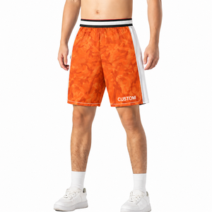 Shorts de course pour hommes en toile à séchage rapide avec cordon de serrage, taille mi-haute, pour entraînement sportif et fitness, imprimé par transfert thermique - Product Image 2