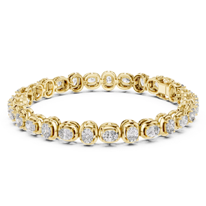 กำไลข้อมือเพชรทรงคุชชั่นแบบฝังขอบทองคำขาว 18K - Product Image 1