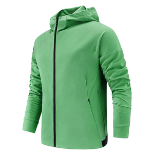 Veste softshell unisexe bleue unie avec fermeture éclair, capuche, coupe-vent, vêtements d'extérieur sportifs d'hiver, softshell léger coupe-vent - Product Image 5