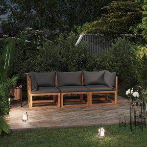 Sofá de Jardín Gris Oscuro de Madera de Acacia Natural Sólida con Poliéster, Muebles de Exterior Duraderos y Elegantes - Product Image 1