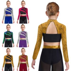 6-16 Kids Girls <b>Dance</b> <b>Crop</b> <b>Tops</b> For Stage Performance <b>Dance</b> Competitions Recitals Hip Hop <b>Dance</b> Costume Latin <b>Dance</b> - Product Image 1