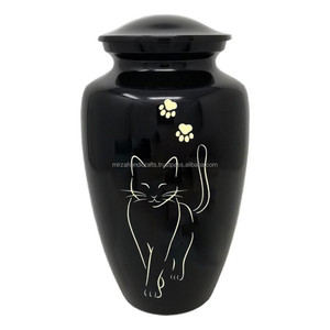 โกศใส่เถ้ากระดูกสำหรับแมวขี้เถ้าแมวสีดำมันวาวดีไซน์คลาสสิกสำหรับใส่เถ้ากระดูก - Product Image 3