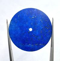 Dial Jam Tangan Lapis Lazuli Biru Royal 30.50mm X 0.60mm Cakram Buatan Tangan Lubang Tengah 2mm Ukuran/Ketebalan Dapat Disesuaikan untuk Pembuatan Jam K