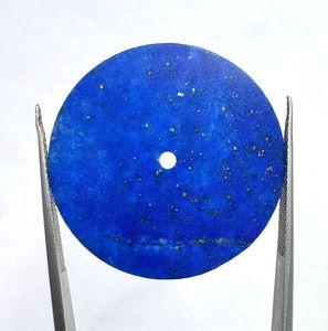 Esfera de Reloj Azul Real Lapislázuli de 30.50mm x 0.60mm, Disco Hecho a Mano con Orificio Central de 2mm, Tamaño/Grosor Personalizable para Relojería K - Product Image 4