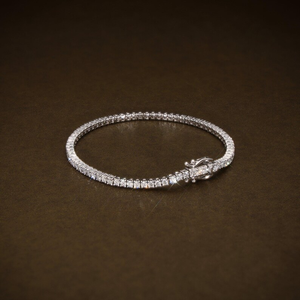 Bracelet tennis pour femme avec diamants de laboratoire 3.22CTW, taille brillant rond, diamants certifiés E-F VVS2, bijoux élégants pour usage quotidien - Product Image 5