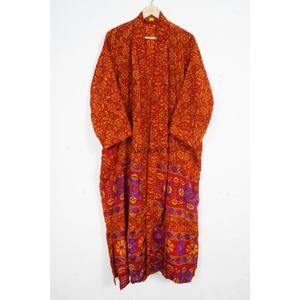 Kimono indien en pure soie, confortable et doux, robe de mariée japonaise en soie, peignoir floral, tenue de plage, vêtement de nuit pour la maison en été - Product Image 5