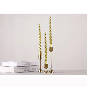 Portavelas de Estilo Europeo, Decoración de Metal, Color Cobre, Juego de Tres Piezas, Decoración para Bodas, Candelabro - Product Image 4