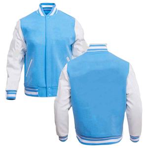 Veste universitaire VIBE SEWN personnalisée en laine avec manches en laine, écologique, coupe-vent, séchage rapide, fermeture à boutons corne brodés - Product Image 1