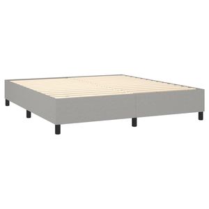 Cadre de lit rembourré gris clair, 100% polyester, contreplaqué, bois d'ingénierie, durable et élégant - Product Image 4