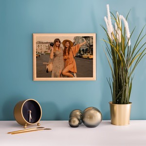 Handmade Wooden Photo <b>Frame</b> Rectangular Rustic <b>Wall</b> Mount Full Color Thermal Transfer Printing Horizontal Orientation - Product Image 2