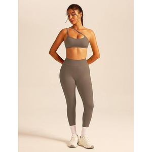Ensemble de yoga en tissu intelligent pour femmes, soutien-gorge de sport à compression graduée, leggings taille haute, polyester recyclé, nylon, élasthanne - Product Image 4