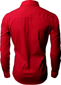 <b>Men's</b> <b>Red</b> Solid Color <b>Long</b> <b>Sleeve</b> Italian Style Formal Dress <b>Shirt</b> Turn-down Collar 100% Cotton Poplin Fabric Spring Wear - Product Image 5