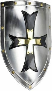Escudo de Caballero Templario Medieval Hecho a Mano en Acero Pulido para Cosplay, Reenactamiento, Halloween, Día de San Valentín y Fiesta de Pascua - Product Image 2