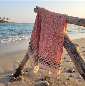 Sarong imprimé à la main pour la plage, sarong pareo personnalisé pour femme, léger, en coton, pour la plage, pour les vacances - Product Image 4