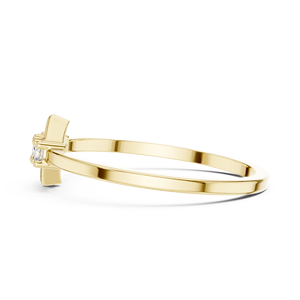แหวนเพชรทรงเหลี่ยมเพชรพลอยเจียระไนแบบกลม  ทองคำแท้ 14K  ระดับ DEF VVS  ของขวัญวันครบรอบ  เครื่องประดับสั่งทำพิเศษสำหรับผู้หญิง - Product Image 5