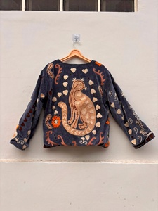 <b>Top</b> Trendy Women's Traditional Suzani Velvet Jacket Handmade Uzbek Textile Embroidered <b>Coat</b> Gift for Her - Product Image 2