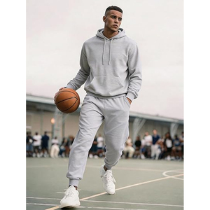 Men Cotton Tracksuit Outfit Full Sleeve Hoodie and Jogger Pants Casual Gym Sportswear Training Daily Wear - Product Image 2