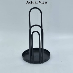 Modern <b>Black</b> Metal <b>Napkin</b> Holder Stand Free Standing Tissue Organizer for Tabletop Home Kitchen Decor - Product Image 1
