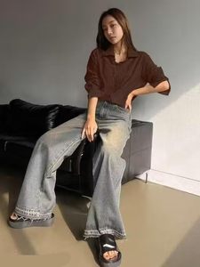 Women's Knitted Shirt Collar Blouse Solid Color Long Sleeve Loose Fit Casual <b>Top</b> Full Sleeve Elastic Fabric All Seasons Wear - Product Image 2