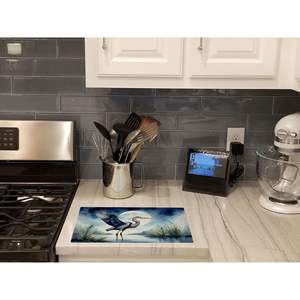 Blue Heron Moonlight Grande planche à découper décorative en verre trempé Planche de service de cuisine pour hacher les plats Assiettes Taille - Product Image 2