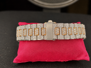 Reloj de pulsera para hombre estilo Hip Hop, completamente cubierto de diamantes de moissanita, con esfera negra y movimiento automático - Product Image 6