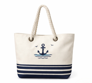 Sac de plage en toile de coton 12 oz avec logo personnalisé, poignées en corde, couleurs personnalisées, sacs en calicot - Product Image 1