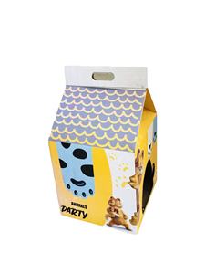 OEM House Eco-Friendly Recycled Materials Ivory Board Cat Scratcher Portable Square Box Cat Shelter Easily Assembled for Pet - Product Image 5