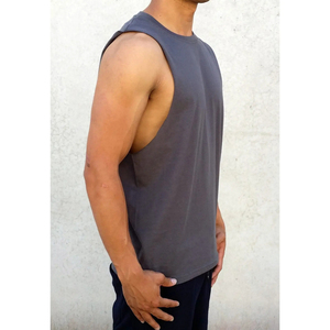 100% Customized Wholesale Slim Fit Spoon Neck Ribbed Tank Top <b>White</b> <b>Men's</b> Cotton Tank Top Personalized Logo Printing - Product Image 2