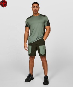Conjunto de camiseta y pantalones cortos deportivos de algodón al por mayor, conjunto de 2 piezas para gimnasio, traje deportivo de talla grande para hombre. - Product Image 1