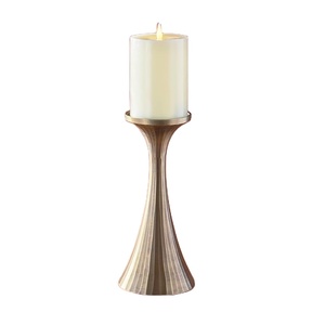Nouveau Lot de 2 Bougeoirs Piliers en Métal Argenté 2025 pour Décoration Écologique Maison, Mariage et Noël - Product Image 3
