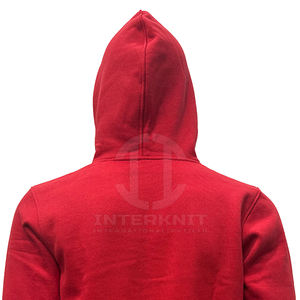 Sudadera con Capucha Roja para Hombre con Logotipo Personalizado, Sudadera de Felpa de Alta Calidad, Sudaderas Lisas al por Mayor con Bolsillo Canguro y Puños Acanalados - Product Image 3