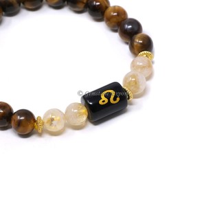 Pulsera de Cristal Ojo de Tigre y Citrino del Zodiaco Leo - Accesorio de Moda al por Mayor - Product Image 2