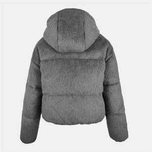 Nouvelle conception, veste matelassée grise pour homme, capuche réglable, hiver, logo personnalisé OEM - Product Image 2