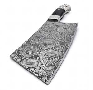 Couteau de cuisine artisanal en acier Damas, couteau à hacher avec manche en résine, outil culinaire - Product Image 3