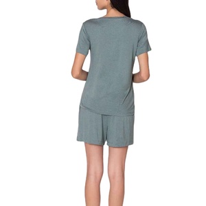 100% Cotton Double <b>Layer</b> Breathable <b>Top</b> And Matching Travel Friendly Shorts Best Price Women Summer Set - Product Image 3